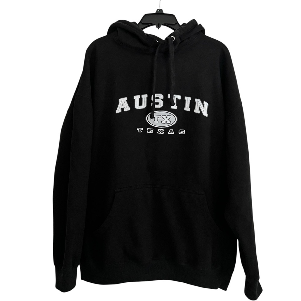 Austin TX Heavy Duty Black Hoodie Men’s 2XL